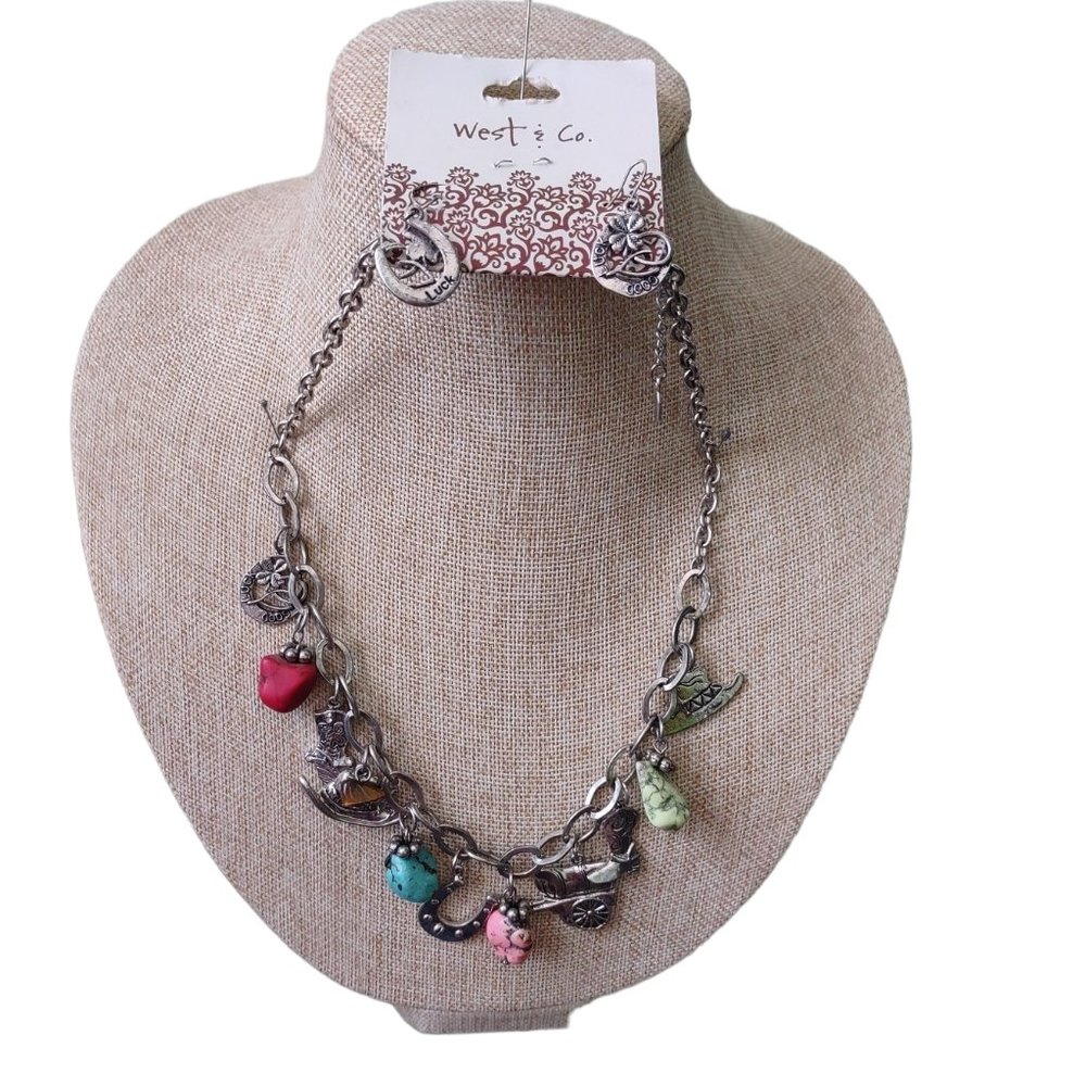 West & Co. Silver Charm Necklace Set
